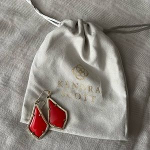 Kendra Scott Red and Gold Small Alex Drop Earrings